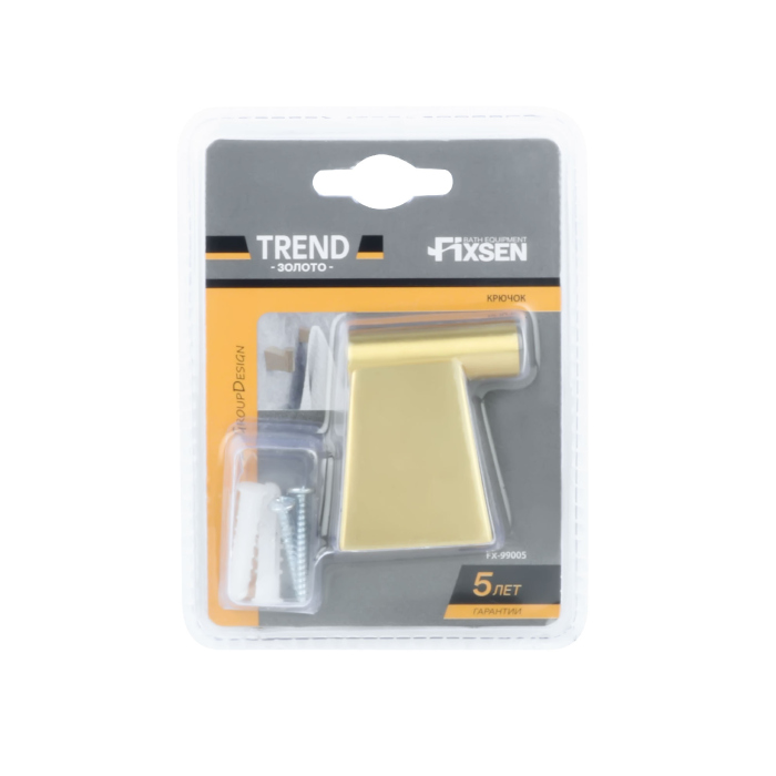 Крючок FIXSEN TREND GOLD одинарный (FX-99005)