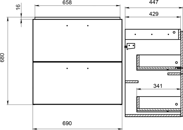 Тумба для комплекта Cersanit Melar 70