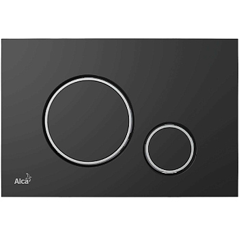 Кнопка смыва AlcaPlast THIN M778 черный матовый / хром глянцевый