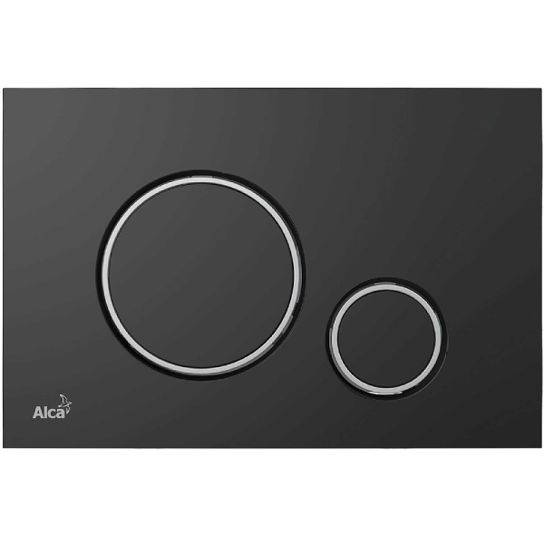 Кнопка смыва AlcaPlast THIN M778 черный матовый / хром глянцевый