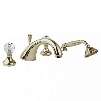 ATLANTIS-BVD-02-Sw/M Смеситель на борт ванныс ручным выдвижным душем, исполнение бронза, ручки Sw/M