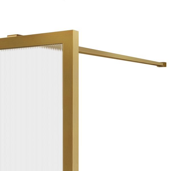 Душевая перегородка Vincea Walk-In VSW-1HP900FLBG, 900*2000, брашированное золото, стекло рифленое
