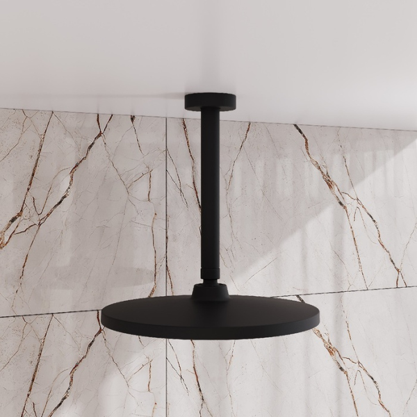 Кронштейн для верхнего душа в потолок, круглый, черный матовый, Optima Home (OPH20BRi61)