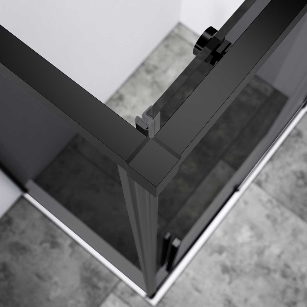 Душевой уголок Vincea Slim-N VSR-4SN9014CGB, 1400*900, черный, стекло тонированное