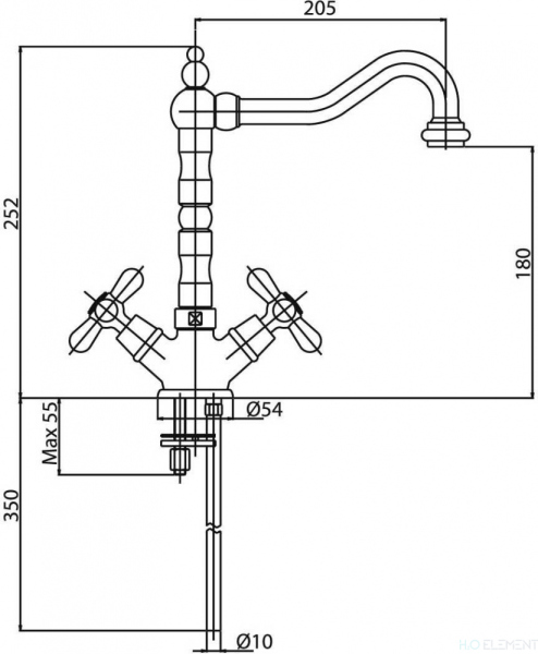 Смеситель Caprigo Bristol 21-040-crm для кухонной мойки
