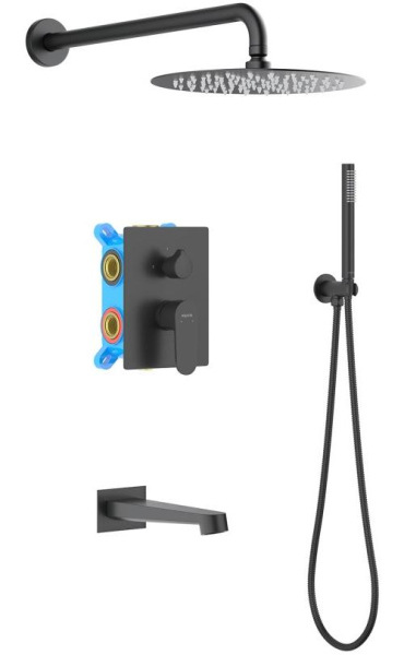 Душевая система Aquatek Оберон AQ1273MB Черная матовая