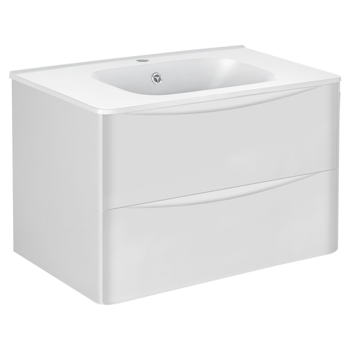 Тумба с раковиной Vincea Paola 800 подвесная, 2 выкатных ящика soft close, G.White, VMC-2P800GW+VCB-2VP800W