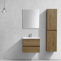 Тумба с раковиной Vincea Luka 600 подвесная, 2 выкатных ящика soft-close, T.Oak, VMC-2L600TO+VCB-13600B