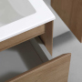 Тумба с раковиной Vincea Luka 600 подвесная, 2 выкатных ящика soft-close, N.Oak, VMC-2L600NO+VCB-13600B