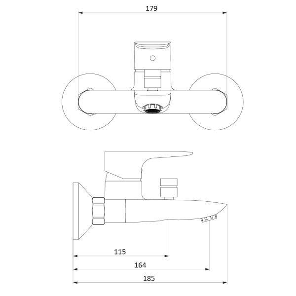 Смеситель для ванны и душа Damixa Origin Evo, 781000000