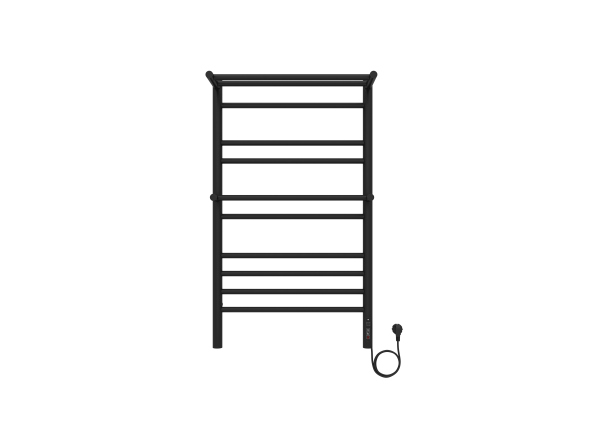 Полотенцесушитель электрический Aquatek Альфа П10 500х900 мм, с полкой, черный, AQ EL RRP1090BL