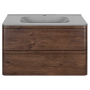 Тумба с раковиной Vincea Vico 800 подвесная, 2 выкатных ящика soft close, R.Wood, VMC-2V800RW+VCB-2VP800W