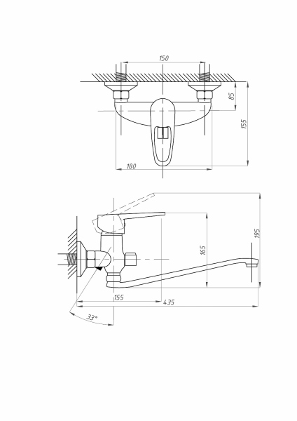 Смеситель для ванны с душем FAUZT FZs-888-126 тип См-ВУОРНШлА