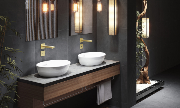 Смеситель Timo для раковины встроенный, сенсорный золото матовое Selene (2073/17SM)