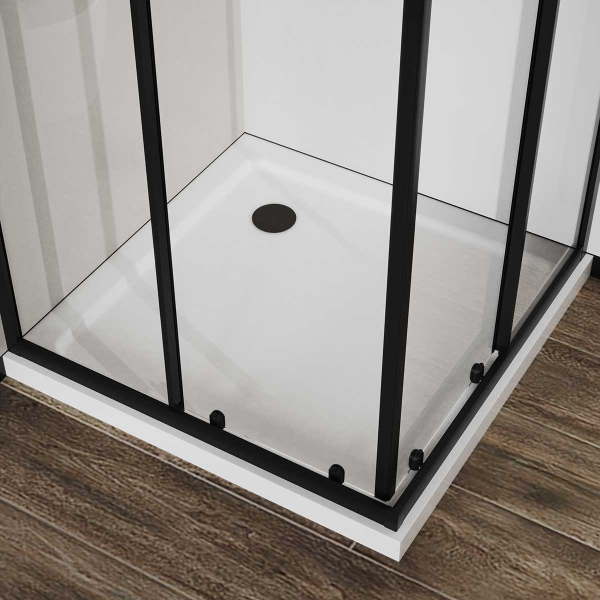 Душевой уголок Vincea City VSS-5CT8010CLB, 1000*800, черный, стекло прозрачное