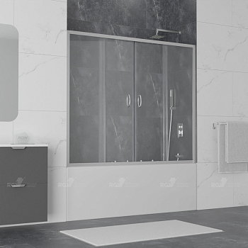 Шторка на ванну RGW SC-61, 01116115-21, Хром, 150*150