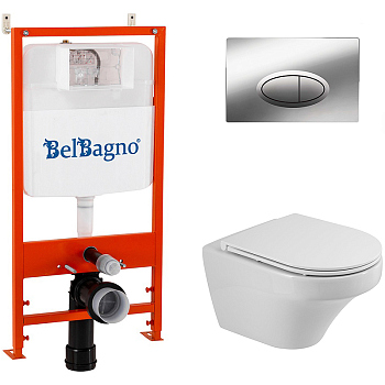 Комплект 4 в 1: Унитаз+сиденье+инсталляция+клавиша смыва, CZR-2462-TH-TOR/CZR-870-SC/BB026/BB051CR