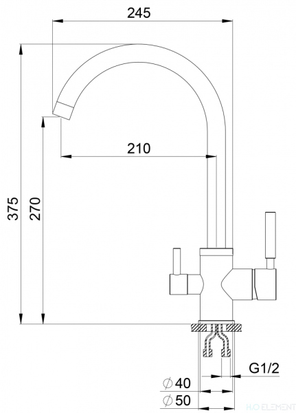 Смеситель для кухонной мойки Granula, GR-2168 брют