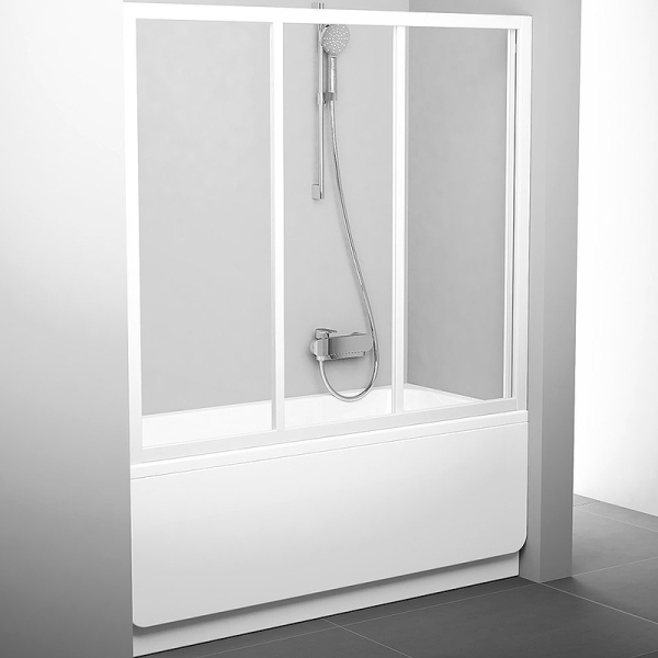 Шторка на ванну Ravak AVDP3-180 Transparent, профиль белый