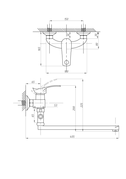 Смеситель для ванны с душем FAUZT FZs-814-115 тип См-ВУОРНШлА
