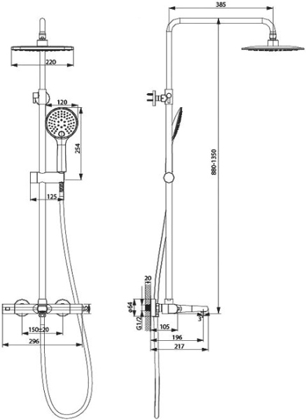 Душевая стойка Iddis Uniterm UNISBBTi06