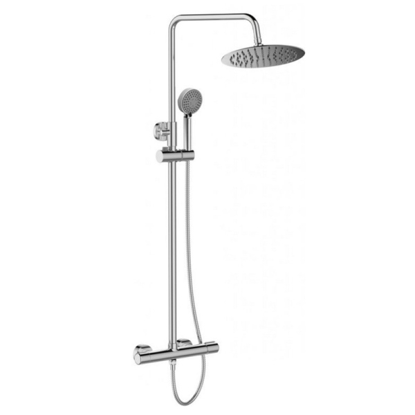 Душевая стойка со смесителем для верхнего и ручного душа Belbagno, хром, UNO-DOCM-CRM