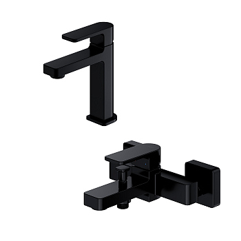 Комплект смесителей Omnires BARETTI черный (BA7830BL+ BA7810BL)