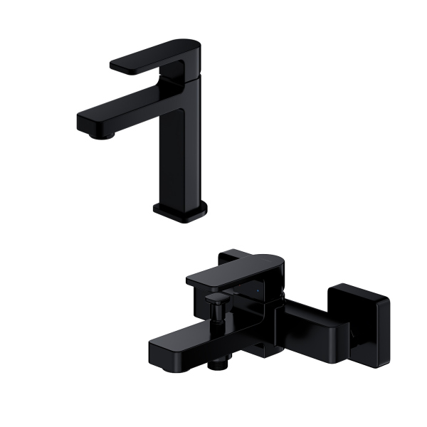 Комплект смесителей Omnires BARETTI черный (BA7830BL+ BA7810BL)