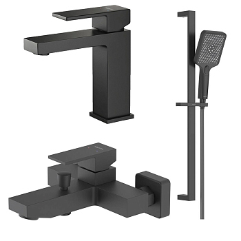 Комплект смесителей Aquatek Либра AQ1630MB Черный матовый