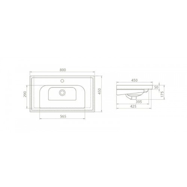 Раковина Smile CeraStyle Frame 80, 031200-u