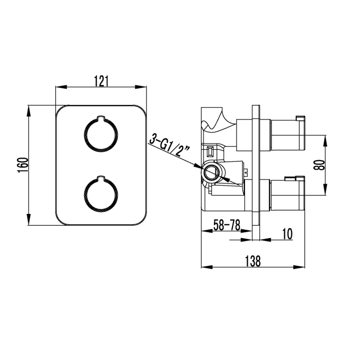 Смеситель Lemark Yeti для душа встраиваемый (LM7843C)