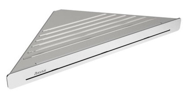 Полка SLIM C угловая сатин/хром