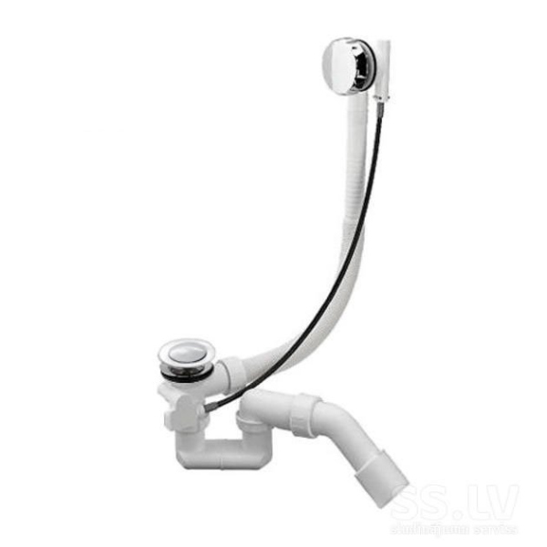 Слив-перелив п/автомат WIRQUIN для ванны с внешним кабелем L=700 мм регулируем.сифоном, вентиль и кл