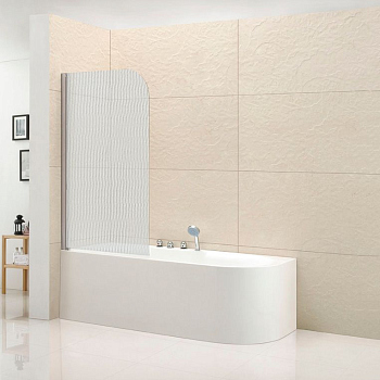 Шторка на ванну Cezares Eco V-1-80/140-P-Cr-L стекло punto