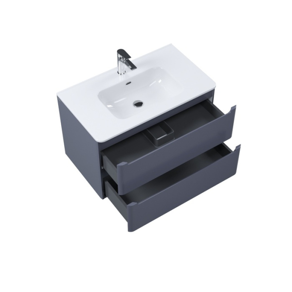 Тумба с раковиной, подвесная, 80 см, темно-серый, Edifice, IDDIS (EDI80D0i95K)