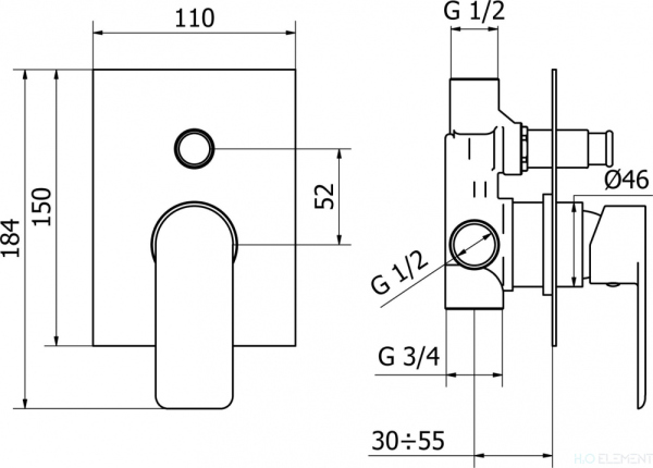 Смеситель Cezares Furore VDIM-01-Cr С ВНУТРЕННЕЙ ЧАСТЬЮ