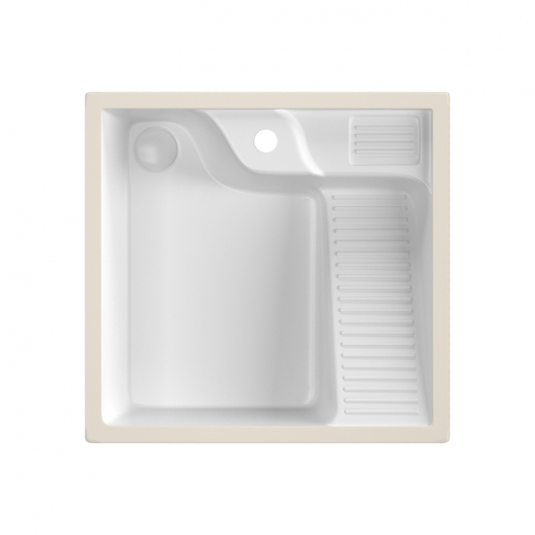 Раковина на стиральную машину встраиваемая снизу ABBER Rechteck AC2224R белая