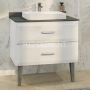 Тумба-умывальник Comforty "Империя-80" белый с серой столешницей, с раковиной Comforty 78189