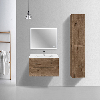 Тумба с раковиной Vincea Mia Slim 800 подвесная, V.Oak, VMC-2MC800S1VO+VBS-13980S4