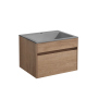 Тумба с раковиной Vincea Chiara 600 подвесная, 1 выкатной ящик soft-close, N.Oak, VMC-2C600NO+VCB-13600B
