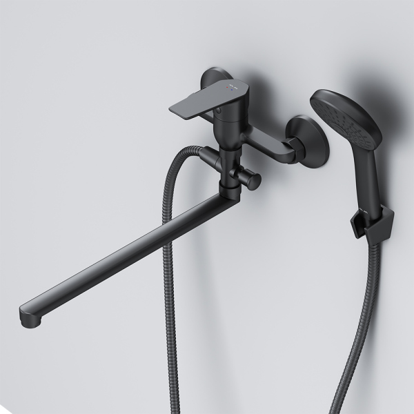 Смеситель для ванны и душа с длинным изливом и душевым набором AM.PM Gem, F90A90122