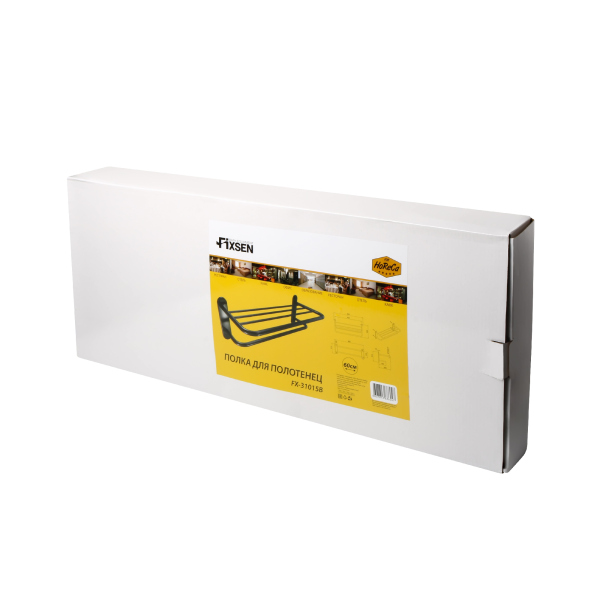 Полка для полотенец FIXSEN черная 66 см Hotel (FX-31015B)