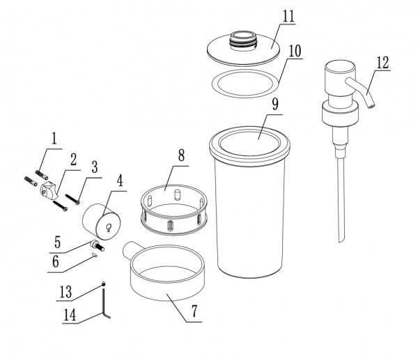 Диспенсер с держателем ABBER Osten 316 AA185A9BGG оружейная сталь брашированная