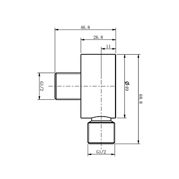 Душевой штуцер (хром) Caprigo, 99-590-crm