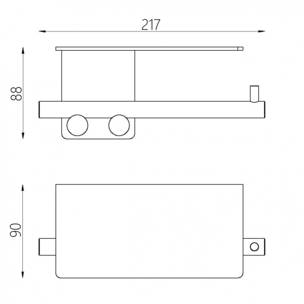 Бумагодержатель с полкой ABBER Osten 316 AA1830BGG оружейная сталь брашированная