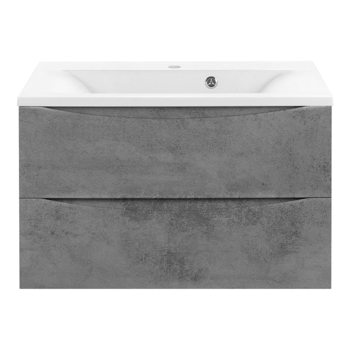 Тумба с раковиной Vincea Mia 750 подвесная, 2 выкатных ящика soft close, Beton, VMC-2MA750BT+VCB-3M750B