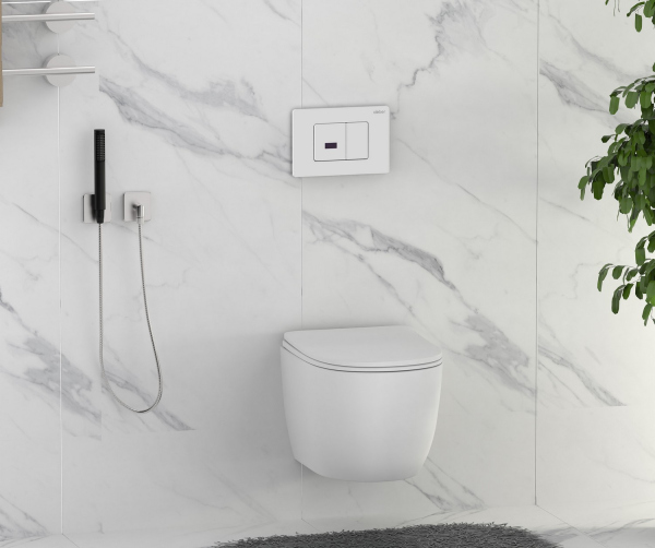 Кнопка смыва сенсорная ABBER AC0122SMW белая матовая