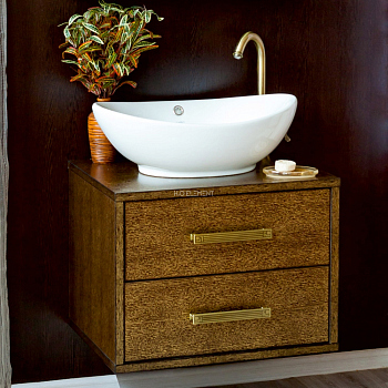 Тумба для комплекта Sanflor Румба 60 2 ящика, венге, патина золото