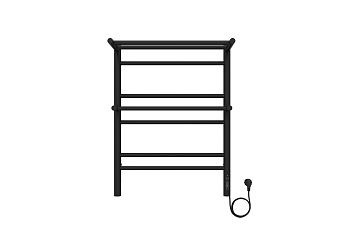 Полотенцесушитель электрический Aquatek Альфа П7 500х700 мм, с полкой, черный, AQ EL RRP0770BL
