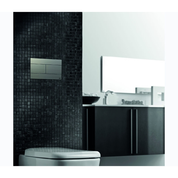 Панель механическая двойная OLI SLIM INOX, пластик, матовый